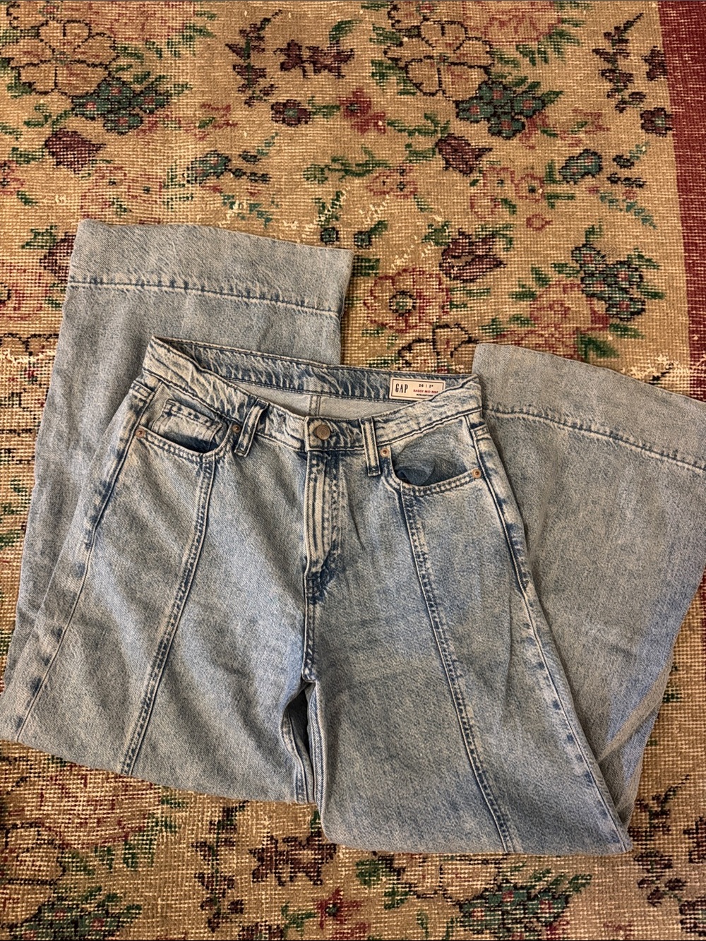 GAP Light Wash Mid-Rise Wide Leg Jeans